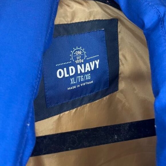 Old Navy Blue Black Colorblock Puffer Vest XL - Picture 2 of 11